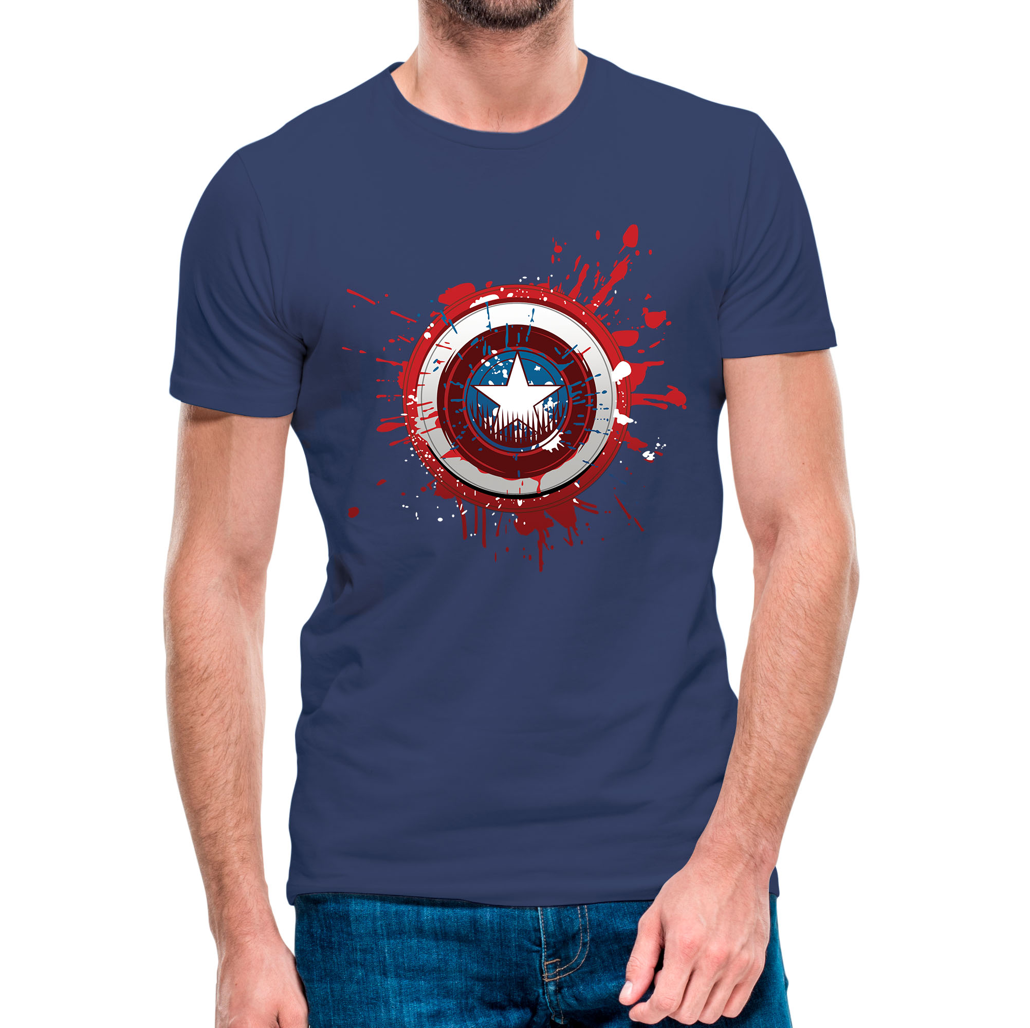 Camiseta Capitán América Mancha de Pintura